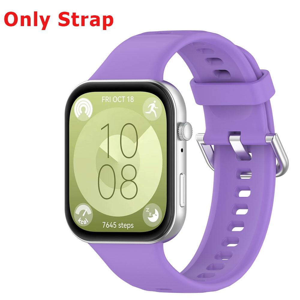 Silicone Watch Strap + Protective Case For Huawei Watch Fit 3 Watchband Bracelet Band Correa Screen Protector Cover Shell