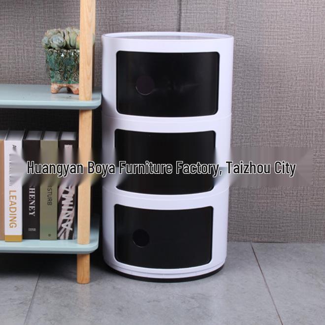 Compact Modern Round Bedside Table with Multifunctional Storage