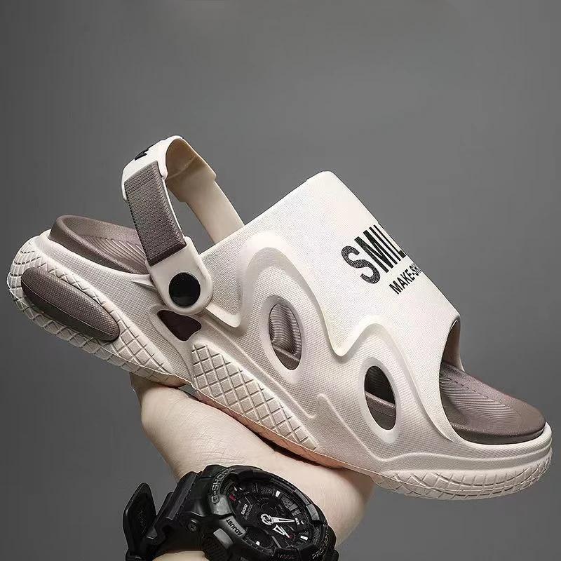 

Модные тапочки для мужчин. Сандалии. Туфли на толстой подошве для мужчин. Износостойкие сандалии на плоской подошве для использования в помещении и на открытом воздухе. Мягкие, удобные, новые. Suitable for 35-36 бежевый