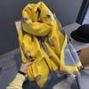Women S High Grade Thick Warm Faux Cashmere Scarf Green Bird Pattern Air Conditioning Shawl Long Neck Wrap