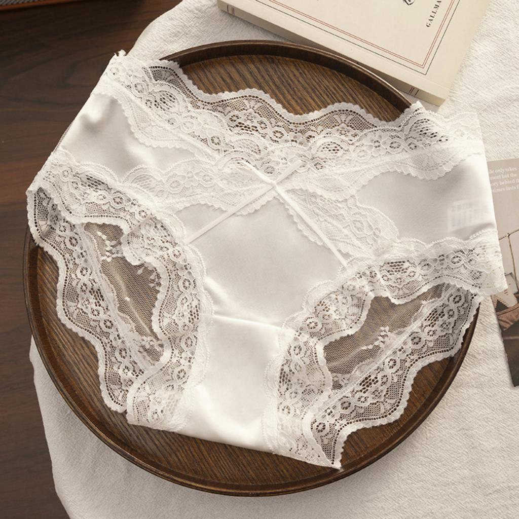 Men's Fashion Mesh Ice Silk Briefs Low- Erotic Breathable Sexy Korean Plus Size Briefs For MenFrench-Style Purely Lace Panties For Women C