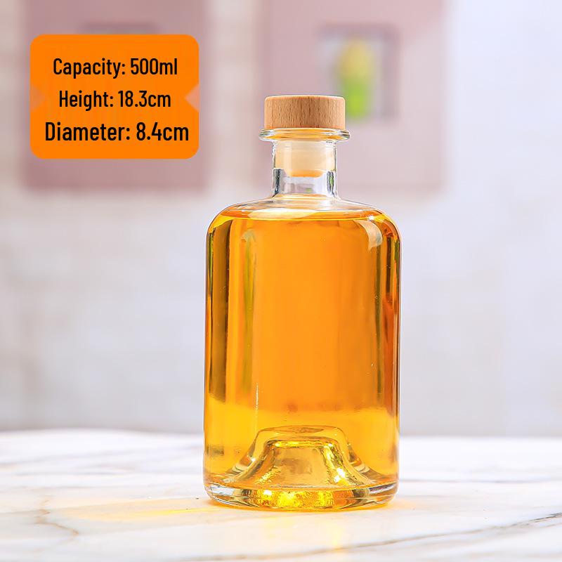 New Transparent Glass Bottle for Fruit Wine, Foreign Liquor, Ginseng White Wine, Cold Brew, and Portioning