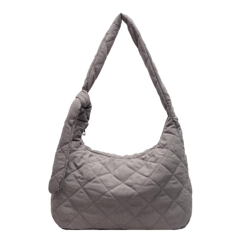 Trendy Fashion Rhombus Casual Messenger Bag Women's New Simple Cotton Clothes Shoulder Bag College Student Versatile Bag