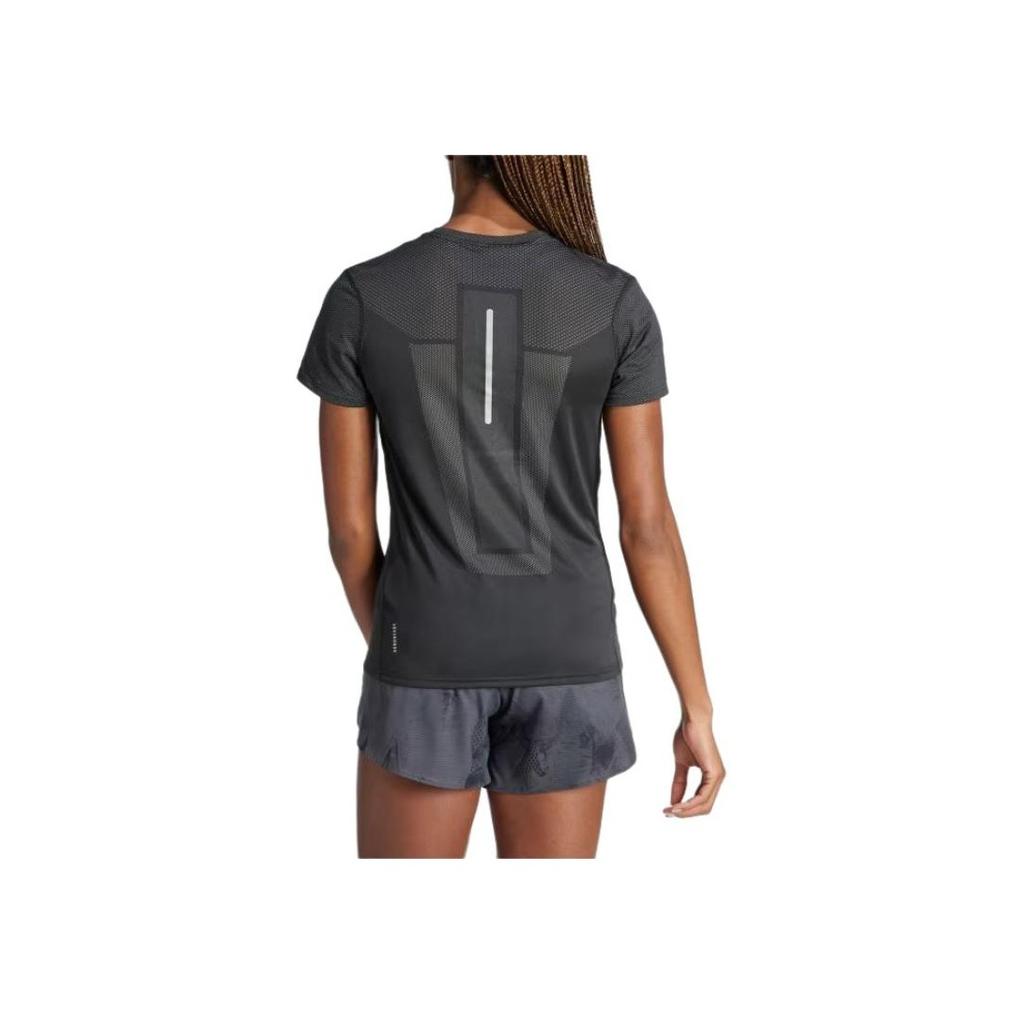 Adidas Ult Logo Print Loose Fit Round Neck Short Sleeve T-Shirt Women Tops Black IL7175