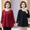 Autumn Extra Large Loose Base Shirt for Middle-Aged and Elderly Women
