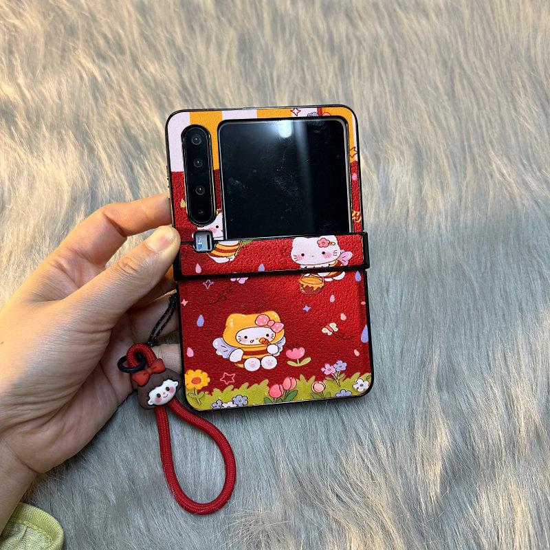 Moonpit kt bee plush love for huawei pocket/s folding screen puraX phone case millet mixflip samsung zflip//female glory v/novaflip new n