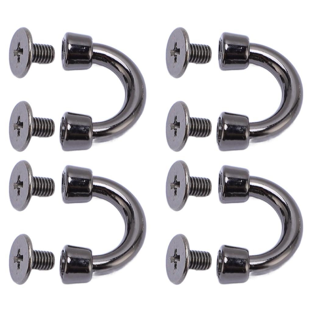 14 Sets D Ring Connector Buckle 11x9x3mm Silver Black Metal Arch Bridge Bag Connector Buckle with 5.
