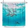 Funny Dog Shower Curtain Blue Ocean Shower Curtains with Animal Octopus Starfish Turtle Anchor Fish Nautical Bathroom Curtains