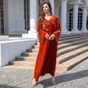 OEM Custom  Winter Embroidered Maxi Dress, Women's Elegant Fashion Velvet Dress, Factory Direct Autumn Winter Long Skirt