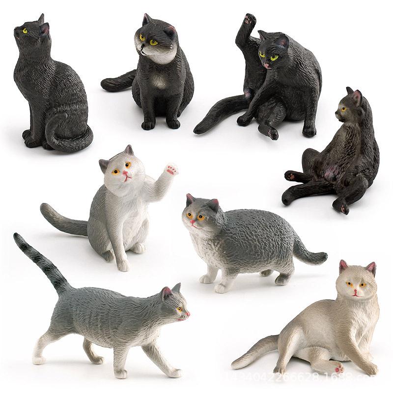 Seashell Cat Figurine: Realistic Kitten Toy Model