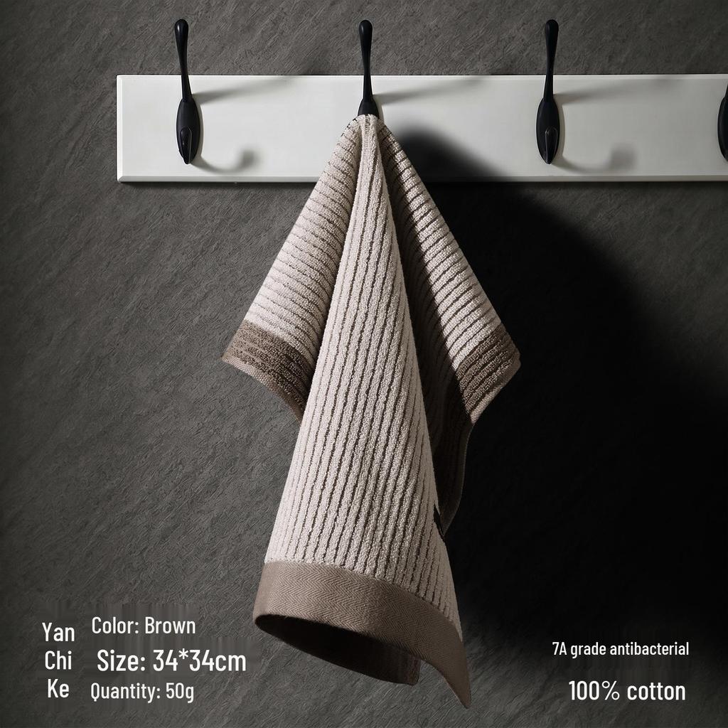 Pure Cotton Square Towel - Thick, Soft, Solid Color for Kids' Face Wash & Kindergarten Use
