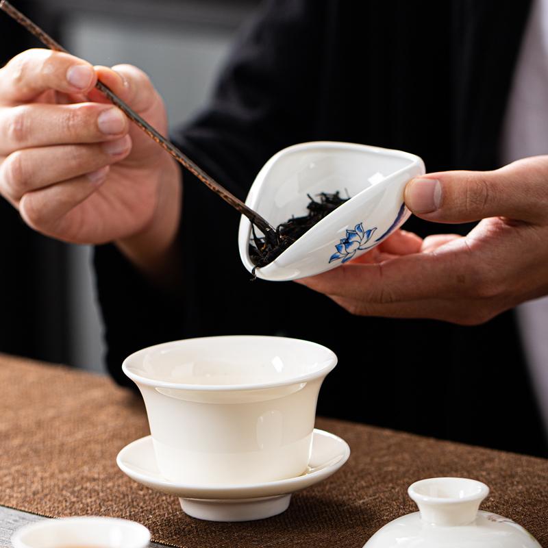 Ceramic Teaspoons Kung Fu Tea Set Accessories Tray Ornaments Retro White Porcelain Celadon Tea Spoon Shovel