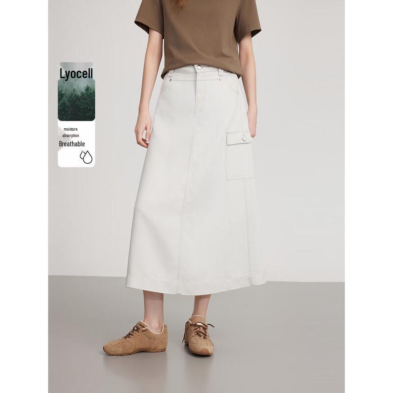 

ELLE Women s Tencel Denim A-line Skirt S