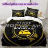 Stade Rochelais rugby Pattern Bedding,Quilt Set Quilt Cover Pillowcase Home Birthday Gift (1*duvet cover+2*pillowcase,without core)