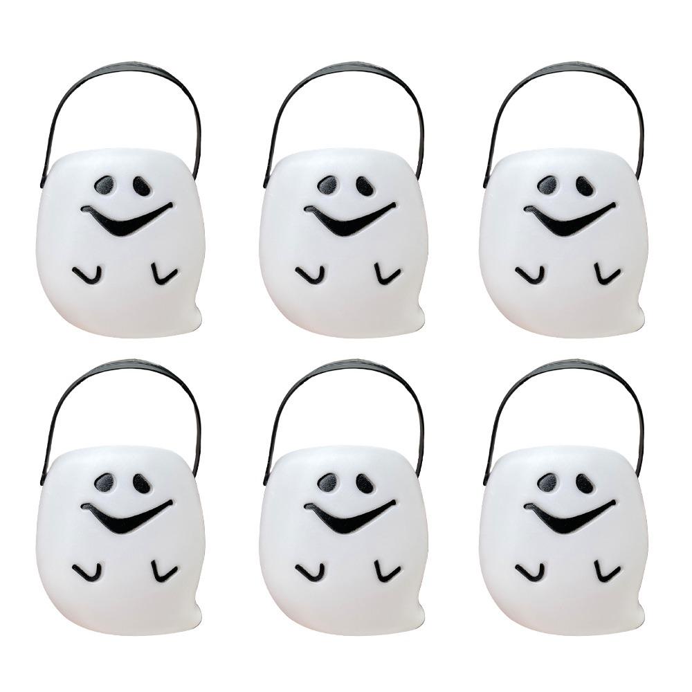 6PCS Set Festive 6cm Size Halloween Pumpkin Jar Triangular Eyes With Lid Pumpkin Bucket Mini Basket Pumpkin Lantern Gift Giving