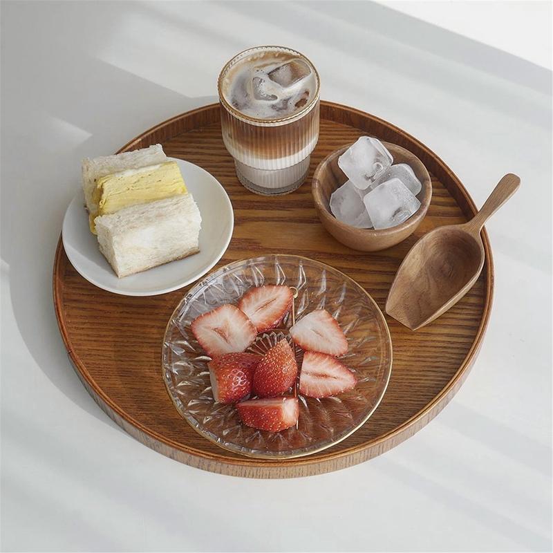 Table Decoration Tray Wooden Round Tray Decorative Trays Snack Plate Sundries Display Organizer Desktop Decorative Plate