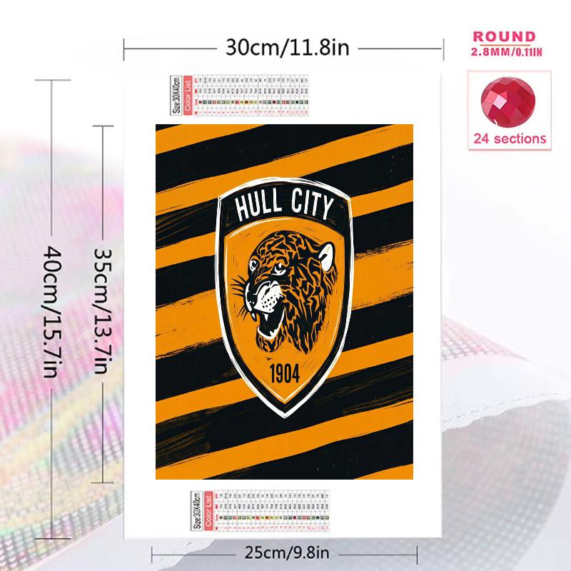 Hull City A.F.C 100% Round Full Drill 5D DIY Diamond Painting Embroidery Cross Stitch Rhinestone Décor