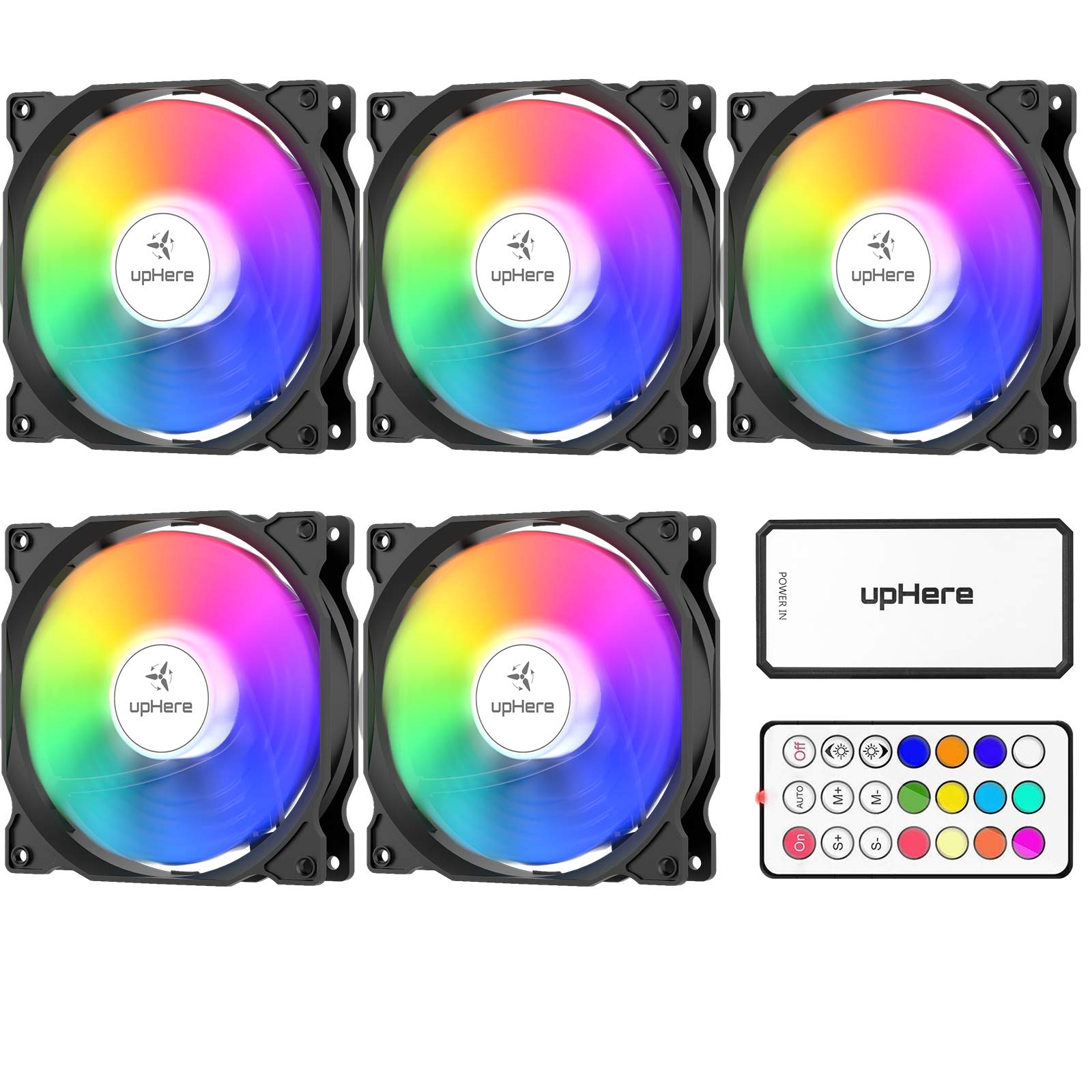 

Novonest 120mm RGB PC Case Illuminates Quiet 25mm Remote Set of Black Frame Fan, Inside, Type, Thick, 6PIN, Control, 5, чорний