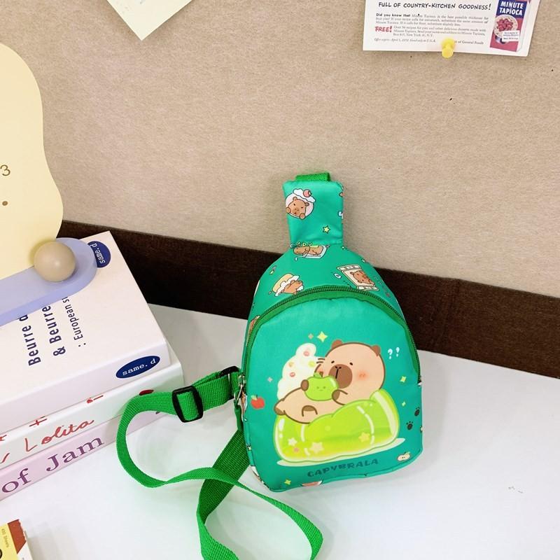 Cartoon Capybara Kids Pattern Single Shoulder Crossbody Chest Bag Gift Fashion