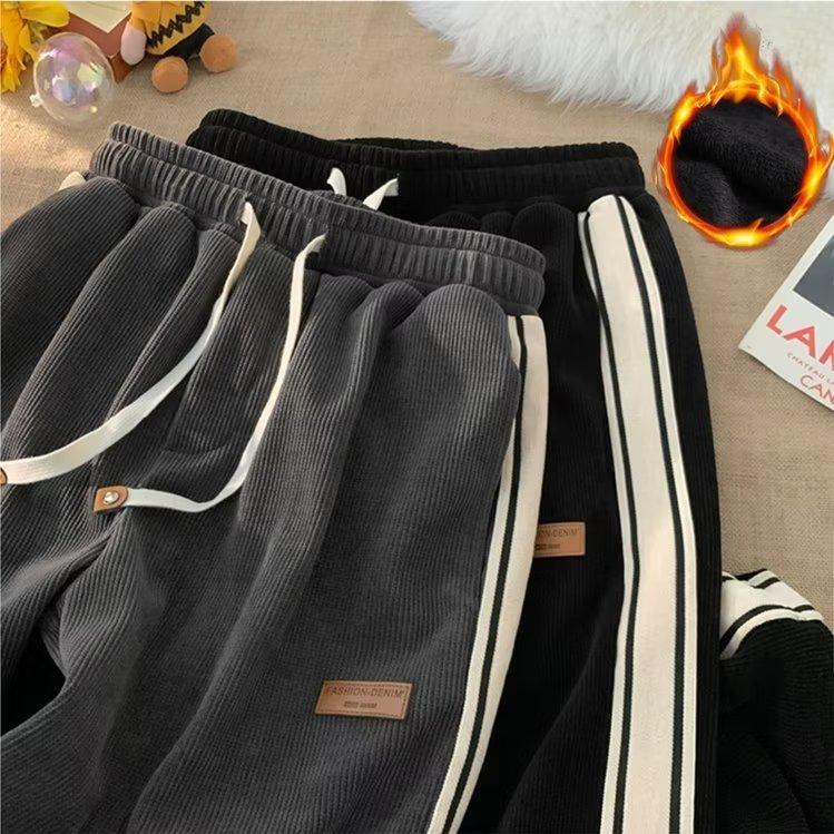 Striped Straight-leg Pants Men's and Women's Models Are Thin and Trendy New Wide-leg Loose and Lazy Style Versatile Casual Trousers