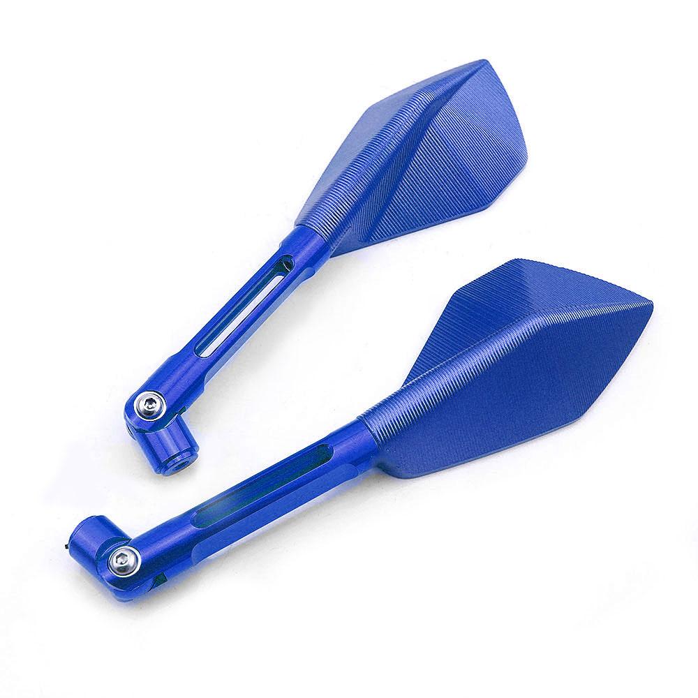 CNC Aluminium Motorsykkel Bakspeil Blått Glass Universalt 8mm 10mm Bakspeil Sidespeil for Motorsykkel Scooter Dirt