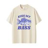 Retro Fishing T-shirt Kiss My Bass T Shirts Funny Men Dad Grandpa Fishing Tshirt Outdoors Male Humor Tops