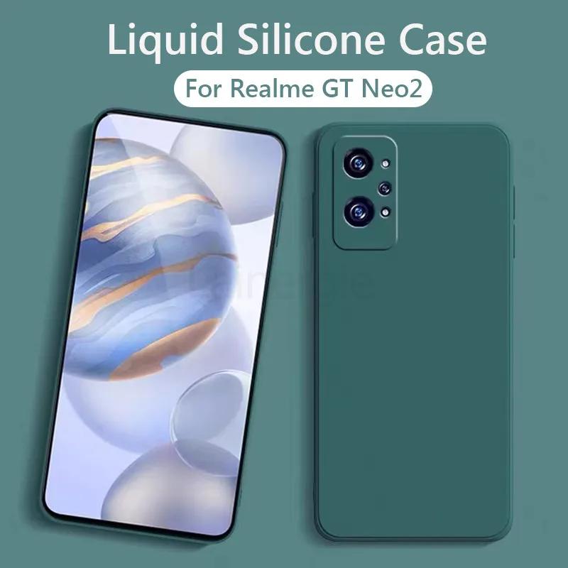 For Realme GT Neo 2 3 3T Case ShockProof Liquid Silicone Soft Cover On For Realme GT2 Pro Neo2 Neo 2T 5G Phone Case Coque Shell