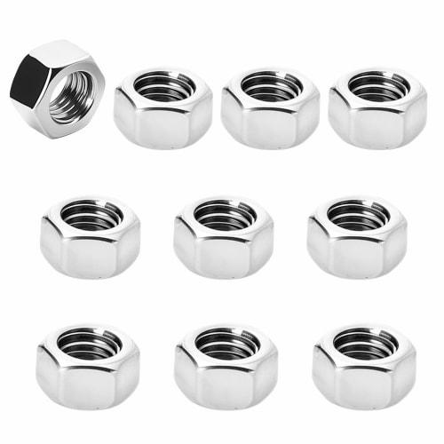 

Pack of 10 M8 Hex Nuts, 304 Stainless Steel, Threaded Hex Nuts, 13mm Hex Width, 6.8mm Height, 1.25mm Pitch