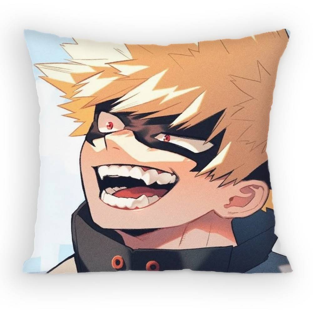 Federa Cuscino Personaggio Anime Cartone Animato Katsuki Bakugo Divano Soggiorno Camera da Letto Testiera Schienale Cuscino Cuscino Quadrato Ora del Sonnellino
