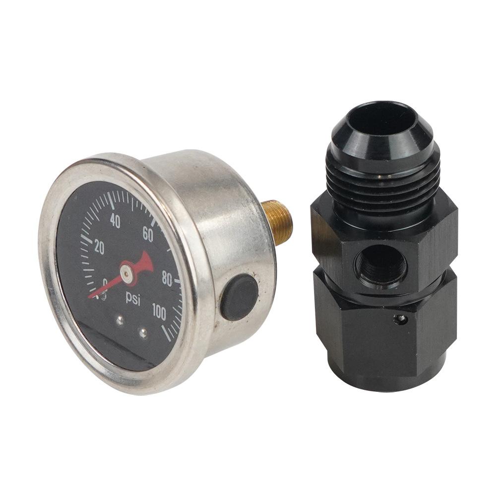 Silver 0-100 Psi Gauge Automotive Fuel Pressure Gauge Automotive Tools 1 8 NPT Gauge Aluminum Connectors Easy Installation