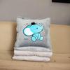 Two-in-One Embroidery Throw Pillow and Quilt: Logo Print Cushion for Bed, Car, Office, or Nap