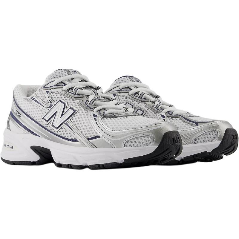 New Balance NB 740 Abrasion Resistant Low Top Kids Lifestyle Shoes White Silver Black Sneakers GR740WN
