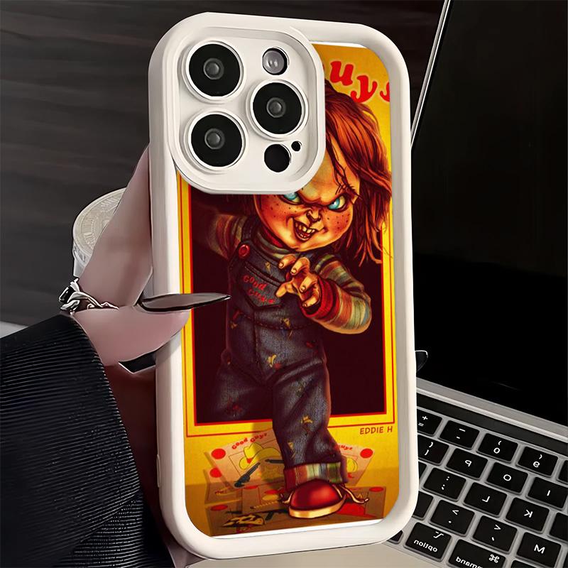 

Phone Case for iPhone 17 Air 16E 15 16 Pro Max Chucky Doll Horror Style Cover 14 Plus 13 12 Mini Soft Shell Silicone Fundas iPhone 12 Mini