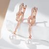 Unique  Rose Gold Snake Drop Earrings For Women Fashion Pearl Accessories Heavy Metals Punk Rock Vintage Animal Jewelry