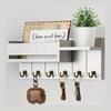 Wall Mounted Wooden Key Holder 1pc Shelf Hooks Home Organization Farmhouse Decor