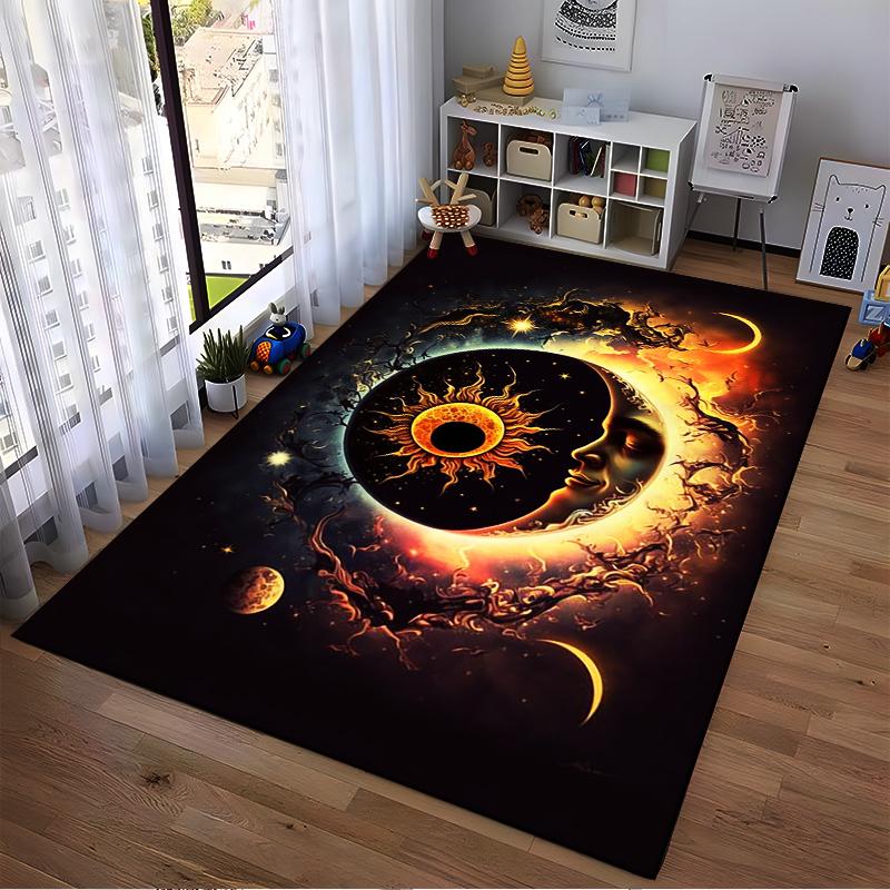 Celestial Sun and Moon Art Rug - Non-slip rug suitable for living room and bedroom sofas