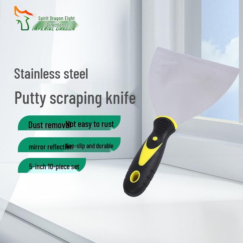 Stainless Steel Rubber Handle Putty Knife 10-Pack