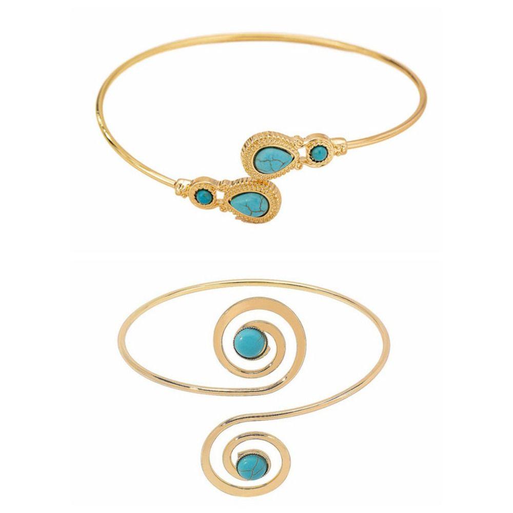 Zinc Zinc Alloy Arm Cuff Spiral Bohemian Bracelet Fashion Cuff Bangle for Women  Women
