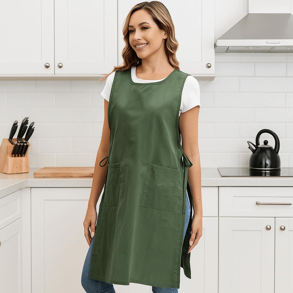 Șorț de Bucătărie Rezistent la Pete Bumbac Haine de Lucru pentru Copt Haine de Studio Haine de Gătit Salon