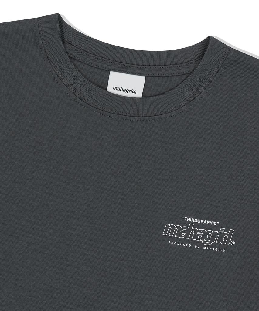 MAHAGRID Back Third Logo Tee Charcoal(Mg2Fmmt502A)