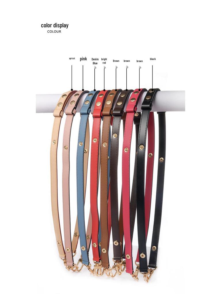 MHS-C-38 Three-Speed Adjustable Brown Women's Shoulder Bag with Rivet Strap