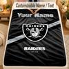 Flannel BlanketLas Vegas Raiders Custom Name Text Personalized Soft Warm Throw Blanket Home Decor Gift