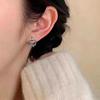 Q-Shaped Diamond-Encrusted Cross Stud Earrings - European-American High-End Geometric Ear Jewelry