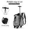 Wheeled Pet Carrier Backpack Travel Carrier for Puppy Dogs Cats Removable Rolling Wheels Mesh Ventilation Window Storage Pockets