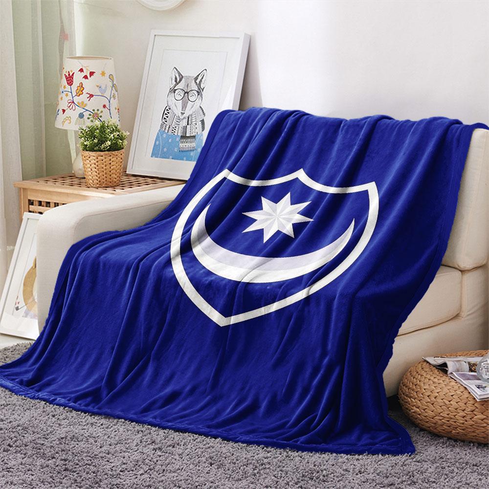 1PC Portsmouth Football Club Patterned Flannel Blanket Suitable For All Seasons for Home Decor Warmth and Comfort Gifts Holiday Present