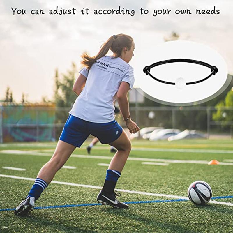 Adjustable Football Charm Bracelet Football Cord Braided Rope Bracelet with Charm for Girl Women Men Teens Party Decor