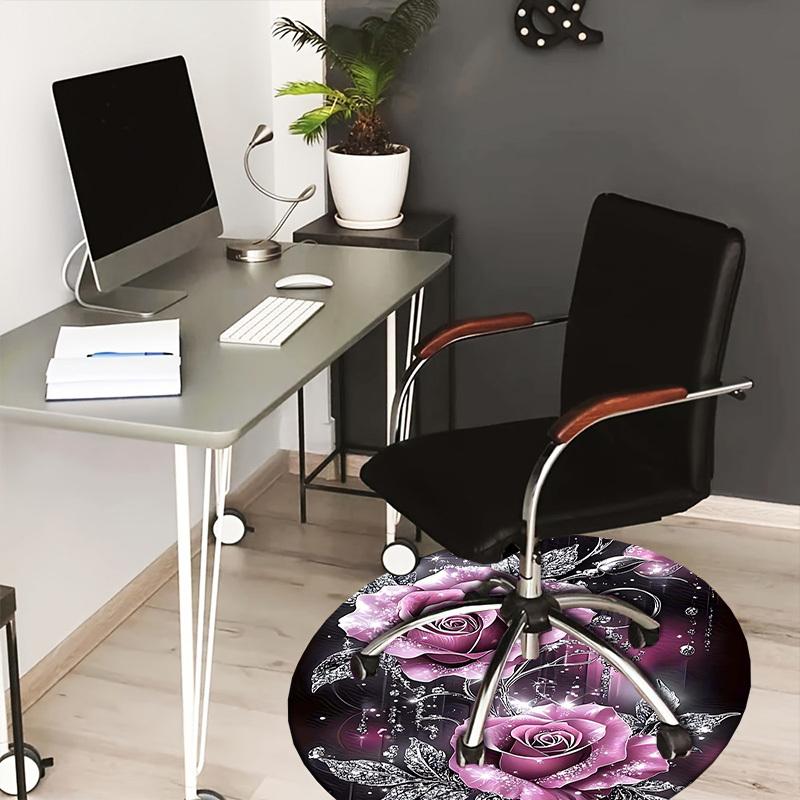 

1PC Rose Diamond Non-Slip Floor Round carpet, Office, family, bedroom, Large Area Rug Indoor Rugs, Durable Polyester-L0353 80cm by 80cm