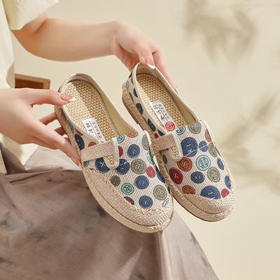 Beijing Cloth Shoes for Women In Summer New Soft-soled Slippers Shallow Mouth Casual Trendy Paired with Lazy Shoes