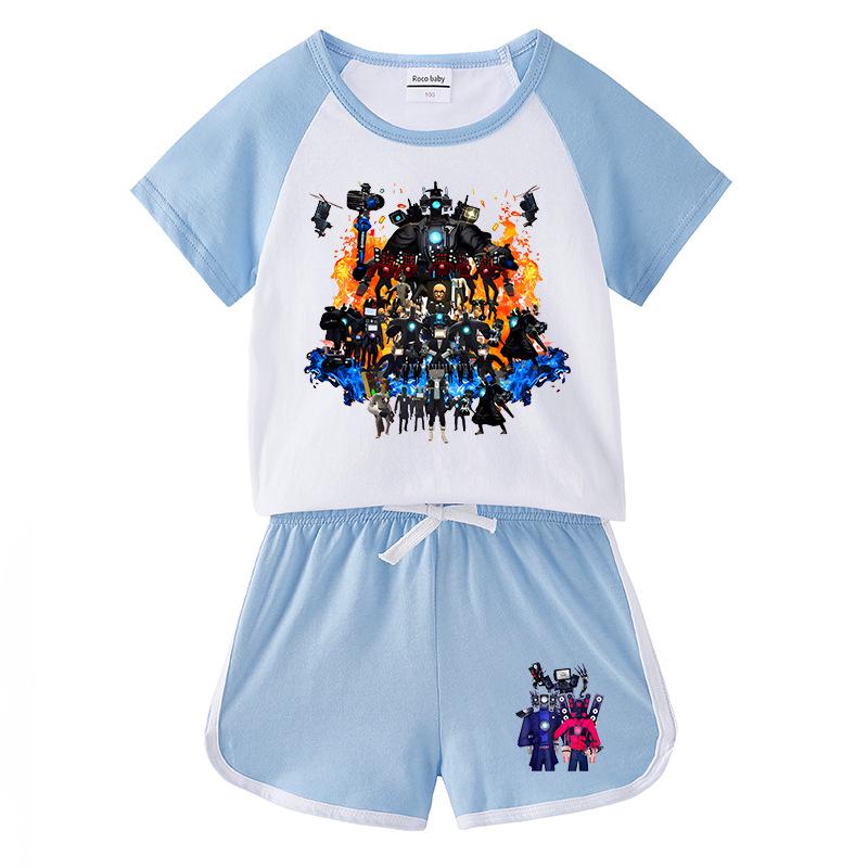 2026 Kids' Summer Outfit: Boys & Girls Short Sleeve T-shirt and Shorts - Casual Sports Two-Piece Set