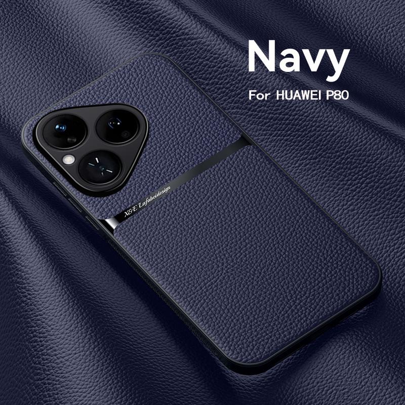 Luxury Car Grade High Magnetic Holder Leather Case For Huawei Pura80 Pro Silicone Protective For Pura80 Ultra Back Cover